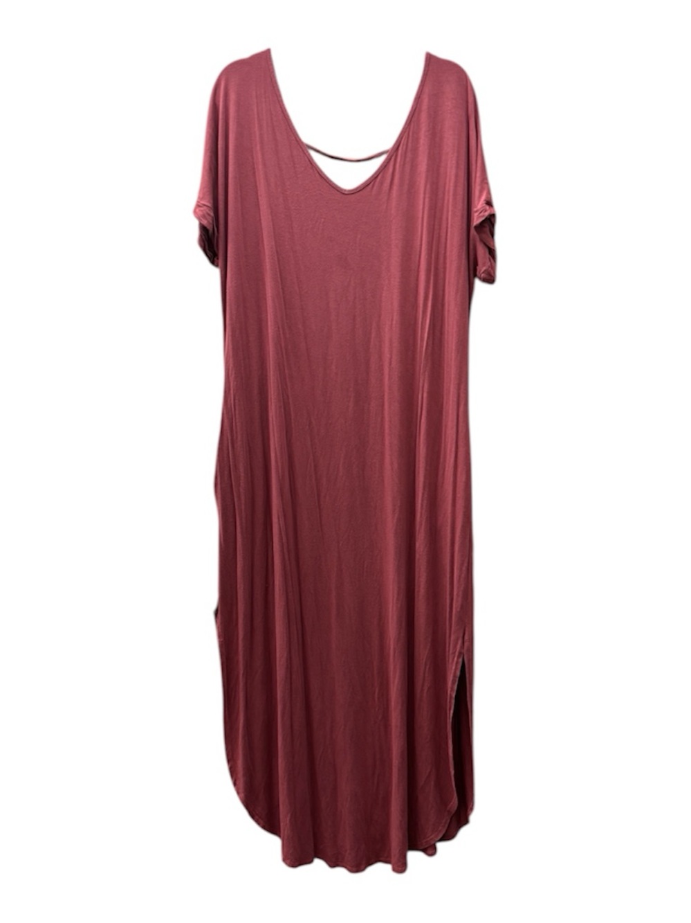 Annabelle Short-Sleeve Maxi Dress in Mauve